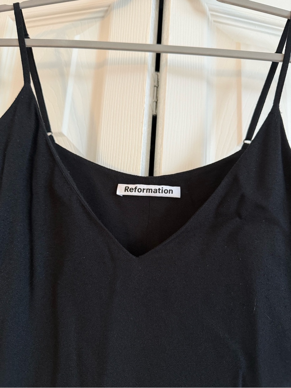 Reformation Black Mini Dress W/Slit - Picture 4 of 6